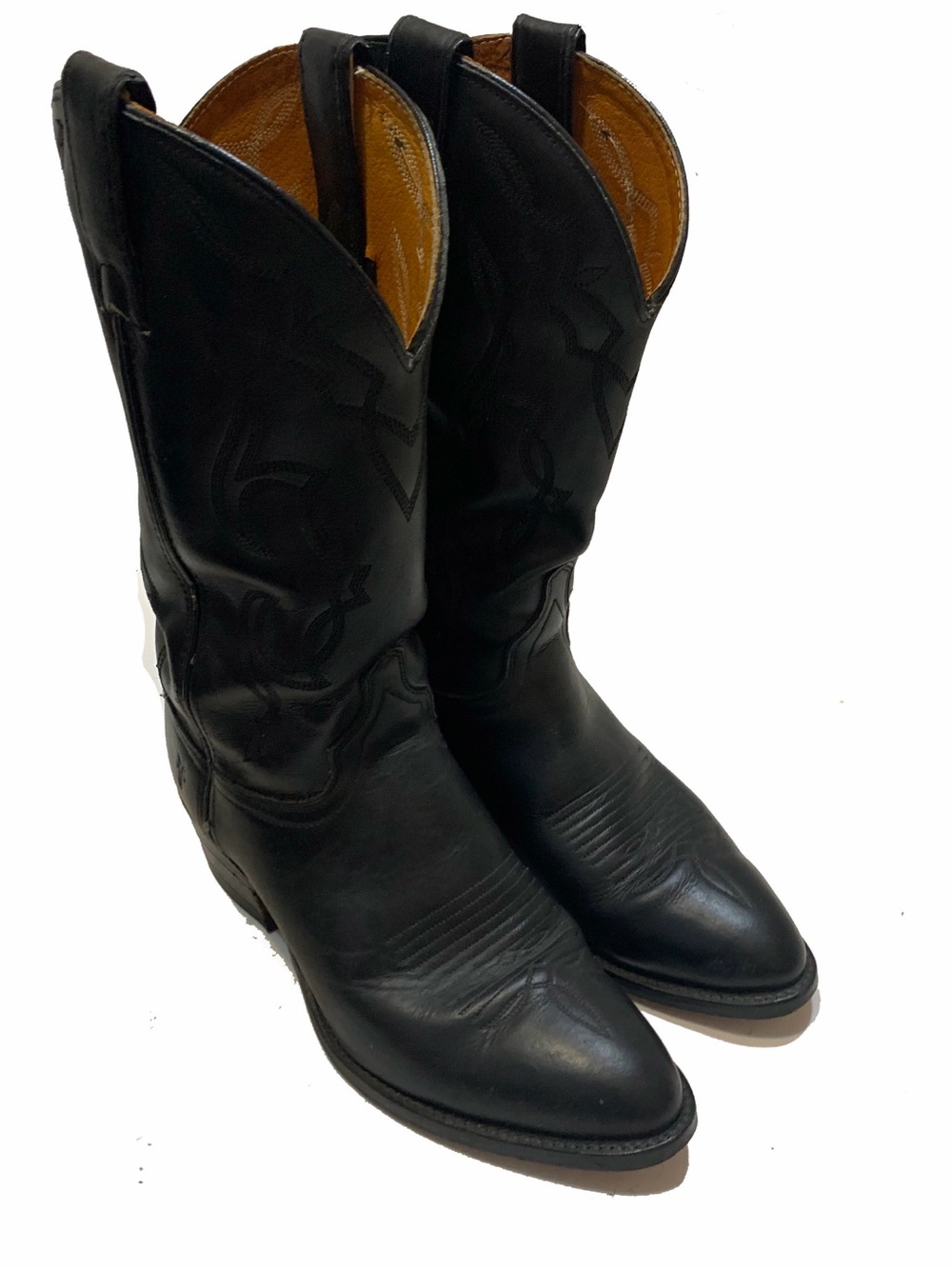 Frye Black Leather Western Cowboy Boots